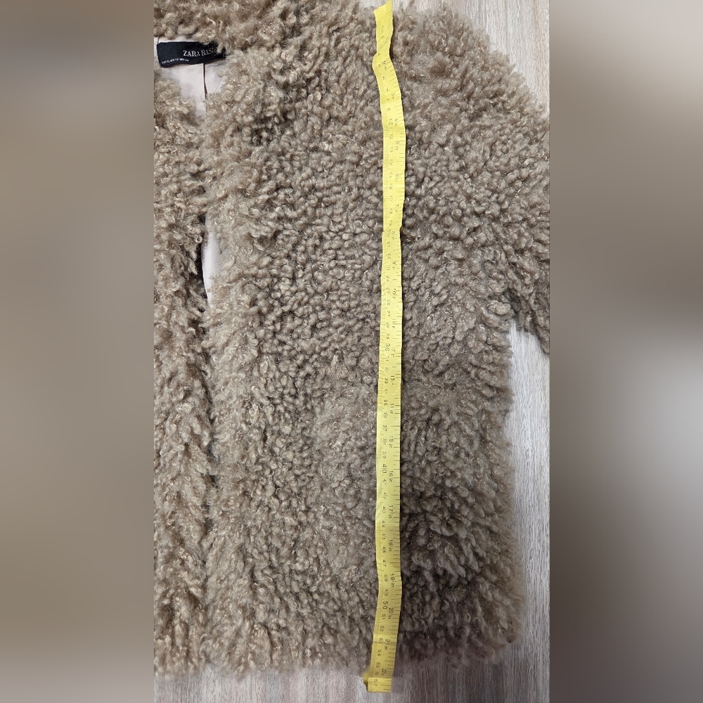 Zara Women's Cozy Tan Teddy Jacket - Picture 9 of 10